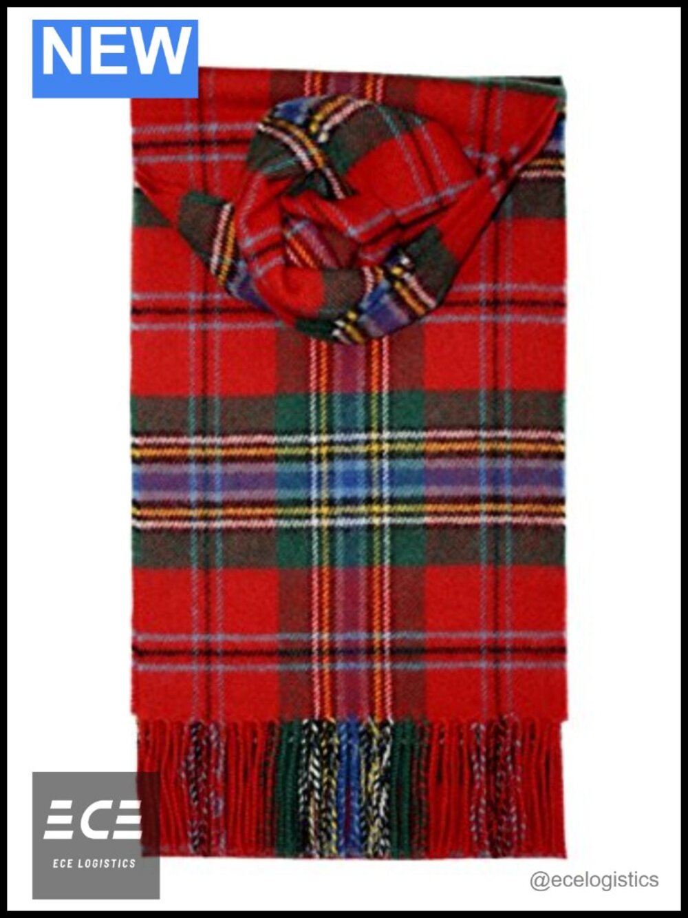 Scottish Lambswool Tartan Scarf Modern Plaid Wrap Unisex